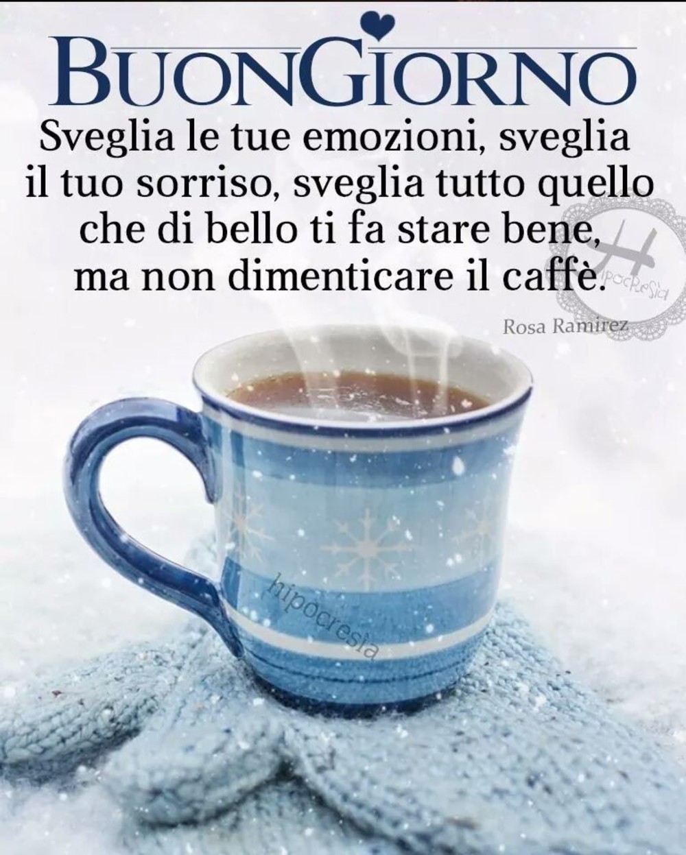 Buongiorno tazza di caffè calda