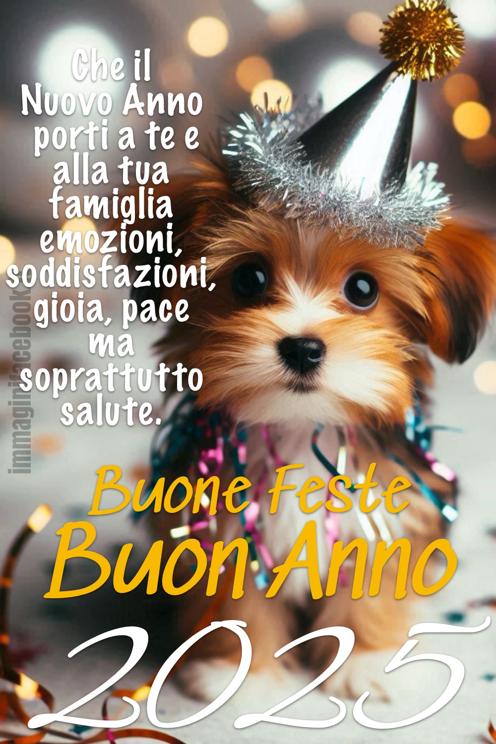 Che il Nuovo Anno porti a te e alla tua famiglia emozioni, soddisfazioni, gioia, pace ma soprattutto salute. Buone Feste, Buon Anno 2025